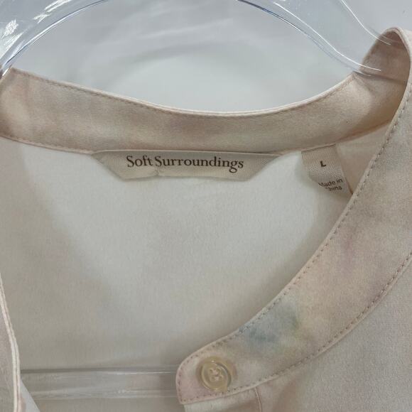 SOFT SURROUNDINGS Watercolor Adriana Shirt Size L Long Sleeve Tunic Top #2AR60 - Picture 2 of 6